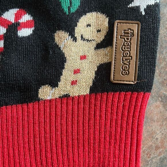 Tipsy Elves Medium Cookie Cutter Christmas Sweater Cardigan Santa Reindeer Stars - Picture 3 of 8